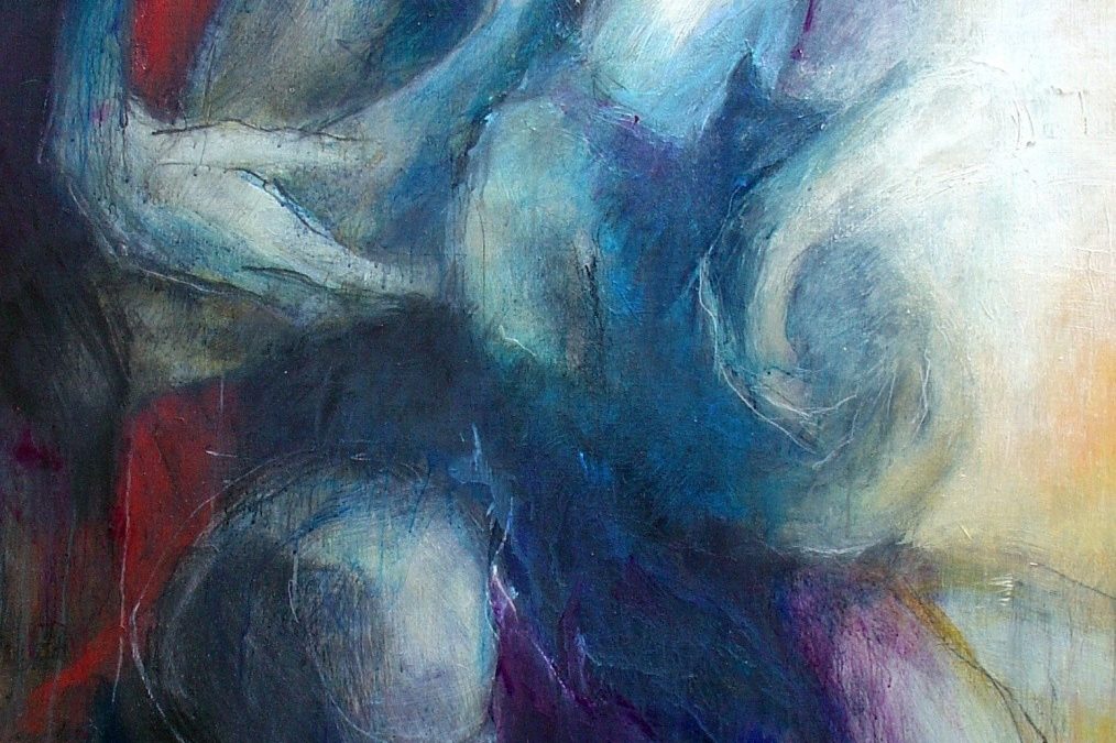 Fauteuil rouge au chat bleu